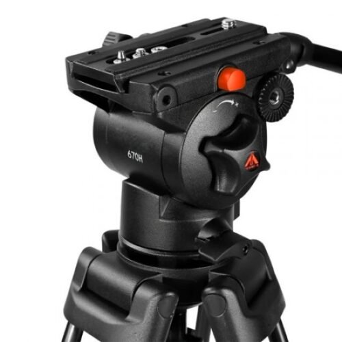 E-Image Ei720A Professional 75mm Aluminum Camera Fluid Kit for DSLR Studio Video Desktop Tripod