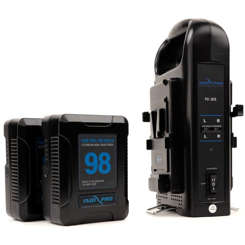 IndiPRO Tools 2 x Micro-Series 98Wh Li-Ion V-Mount Batteries