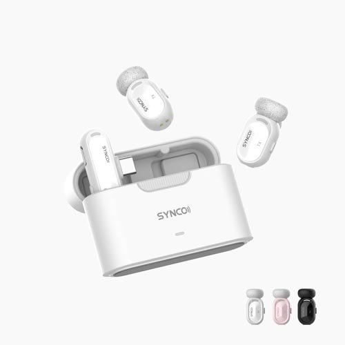 SYNCO Smic Mini Wireless Lavalier Microphone for Phone, 48kHz/24-bit Audio, 12h Recording Total, Noise Reduction, 100m Transmission