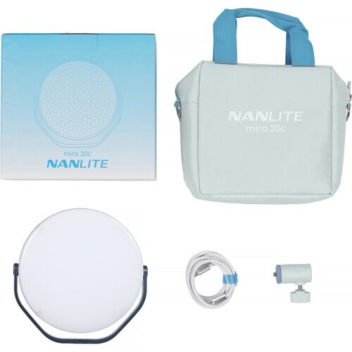 Nanlite miro 30c RGB Round LED Light Panel (Midnight Blue) - Image 3