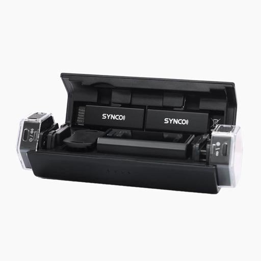 SYNCO G4 Magnetic Mini Wireless Microphone, 3 Wearing Options, Charging Case for 40h Working Total, 300m Transmission, Controllable RGB Light Effects