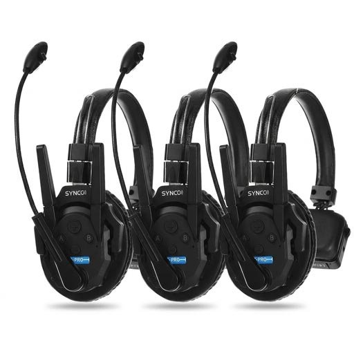 Synco Xtalk XPro3 Wireless Intercom System with 3 Single-Ear Headsets (2.4 GHz)