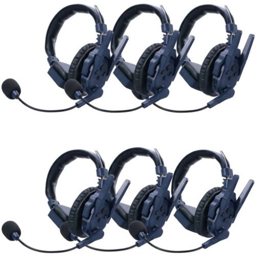 Synco Xtalk Master Full-Duplex MasterFree Intercom System with 6 Dual-Ear Headsets