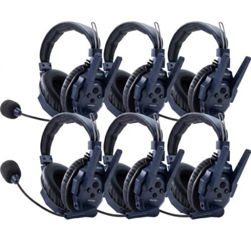 Synco Xtalk Master Full-Duplex MasterFree Intercom System with 6 Dual-Ear Headsets