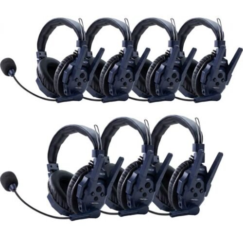 Synco Xtalk Master Full-Duplex MasterFree Intercom System with 7 Dual-Ear Headsets