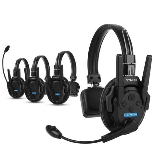 Synco Xtalk XPro4 Wireless Intercom System with 4 Single-Ear Headsets (2.4 GHz)