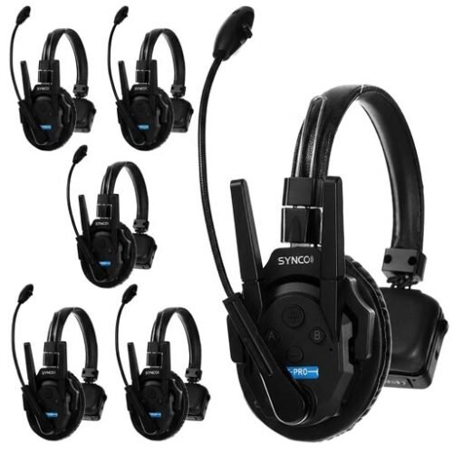Synco Xtalk XPro6 Wireless Intercom System with 6 Single-Ear Headsets (2.4 GHz)