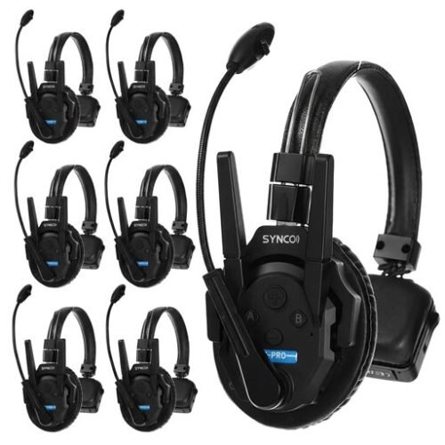 Synco Xtalk XPro7 Wireless Intercom System with 7 Single-Ear Headsets (2.4 GHz)