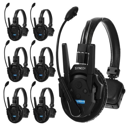 Synco Xtalk XPro7 Wireless Intercom System with 7 Single-Ear Headsets (2.4 GHz)