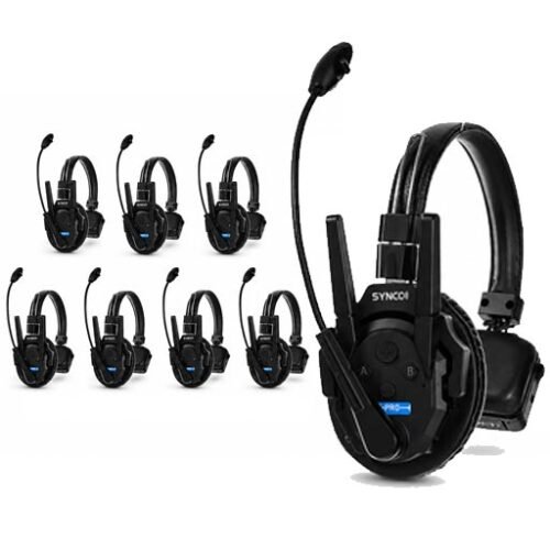 Synco Xtalk XPro8 Wireless Intercom System with 8 Single-Ear Headsets (2.4 GHz)