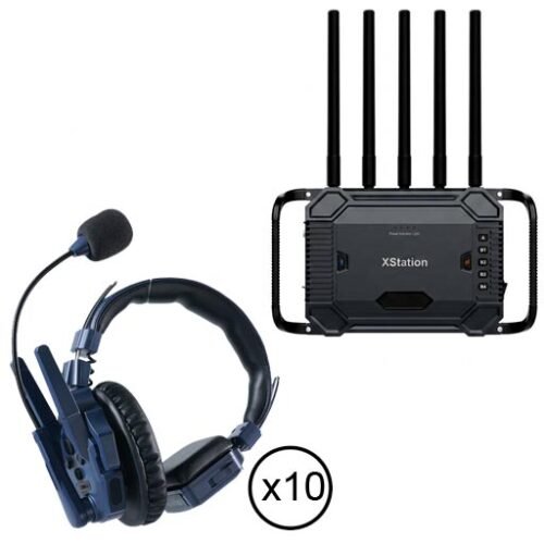 Synco Xtalk Master XM10 Full-Duplex Wireless Intercom Bundle with 10 Single-Ear Headsets and XStation Base Unit